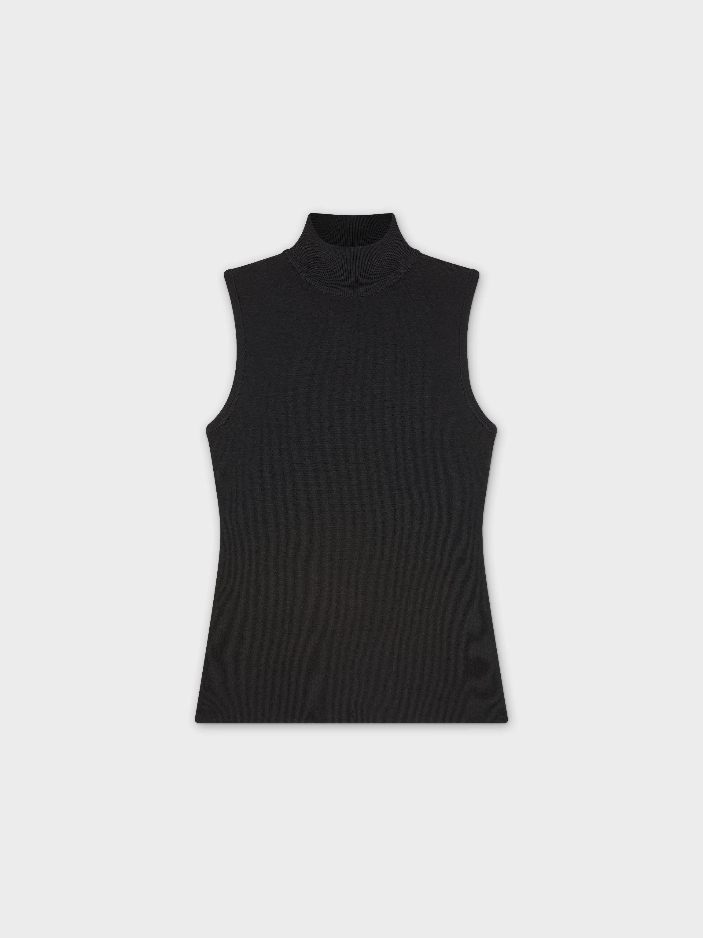 SLEEVELESS MOCK TURTLENECK-BLACK-0