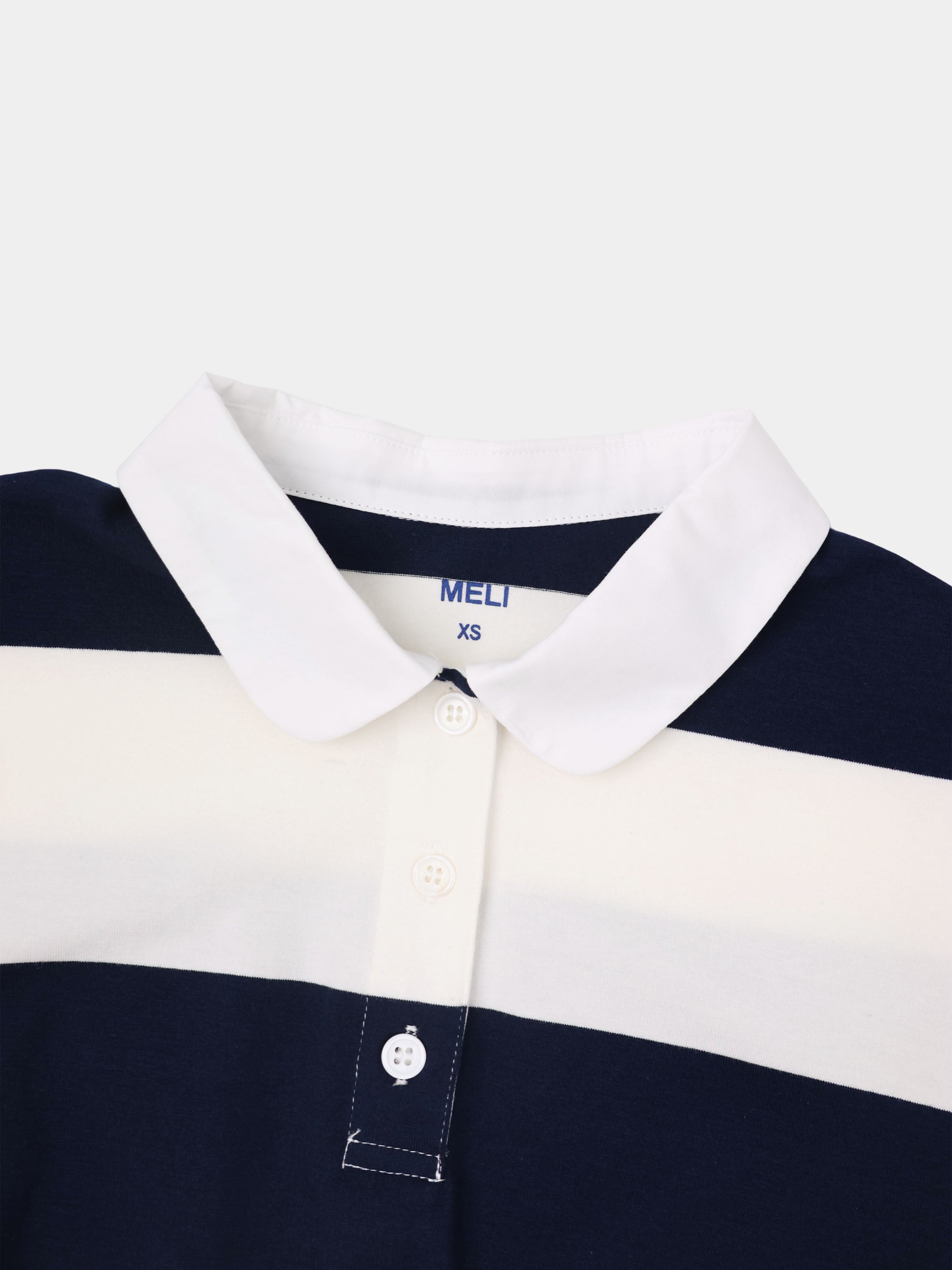 Striped Tie Bottom T-Shirt-Navy-3