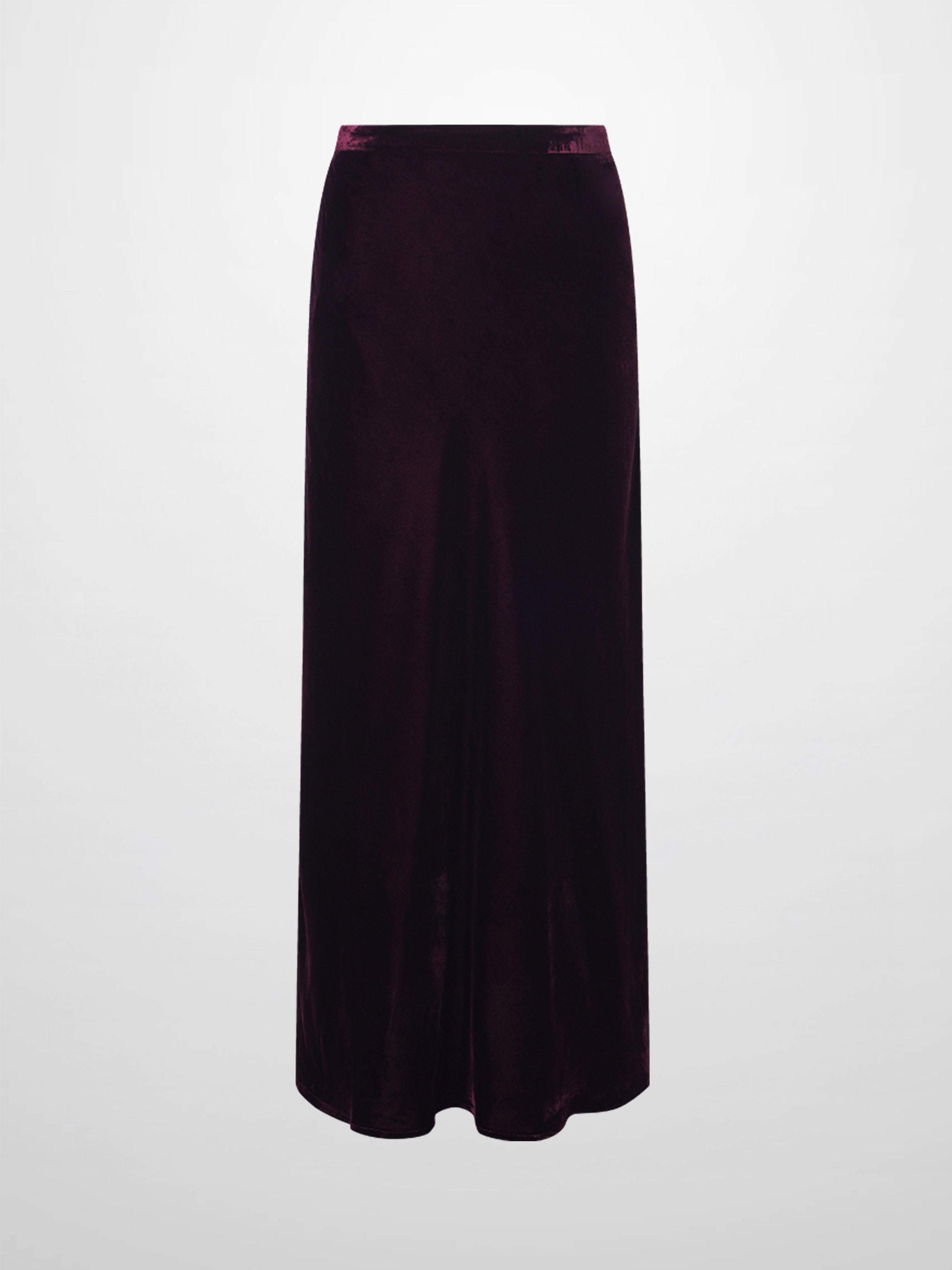 Velvet Flare Skirt-Burgundy-1
