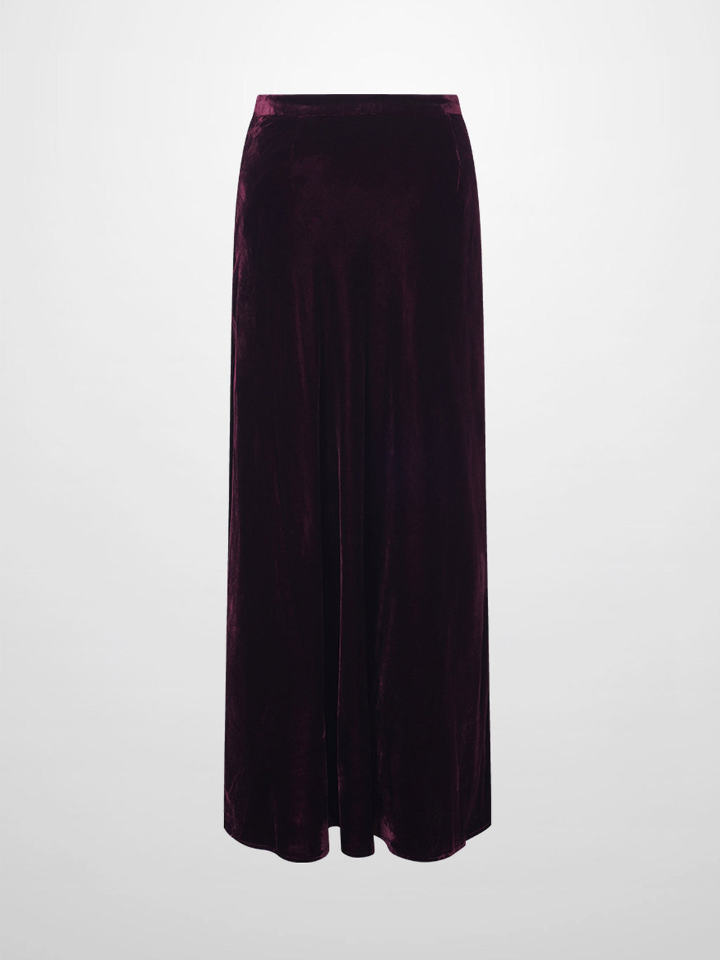 Velvet Flare Skirt-Burgundy-0