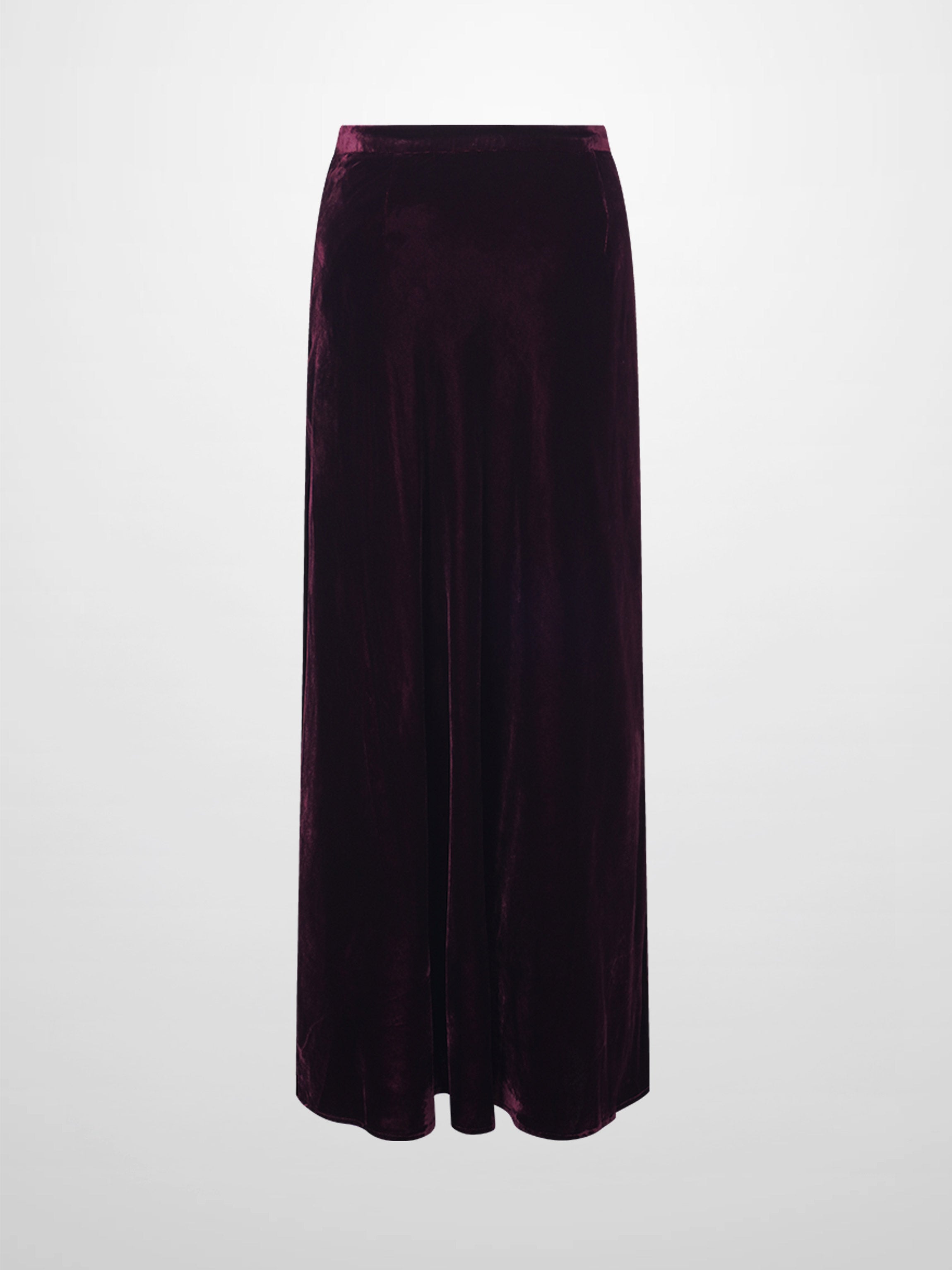 Velvet Flare Skirt-Burgundy-0
