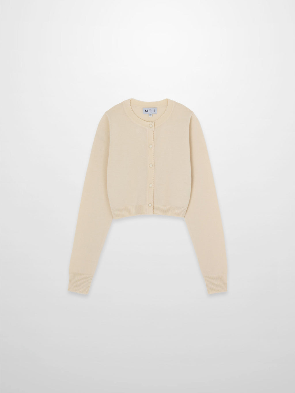 Trim Detail Crew Crop Cardigan-Ivory-0