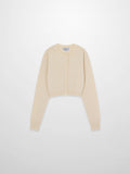 Trim Detail Crew Crop Cardigan-Ivory-0