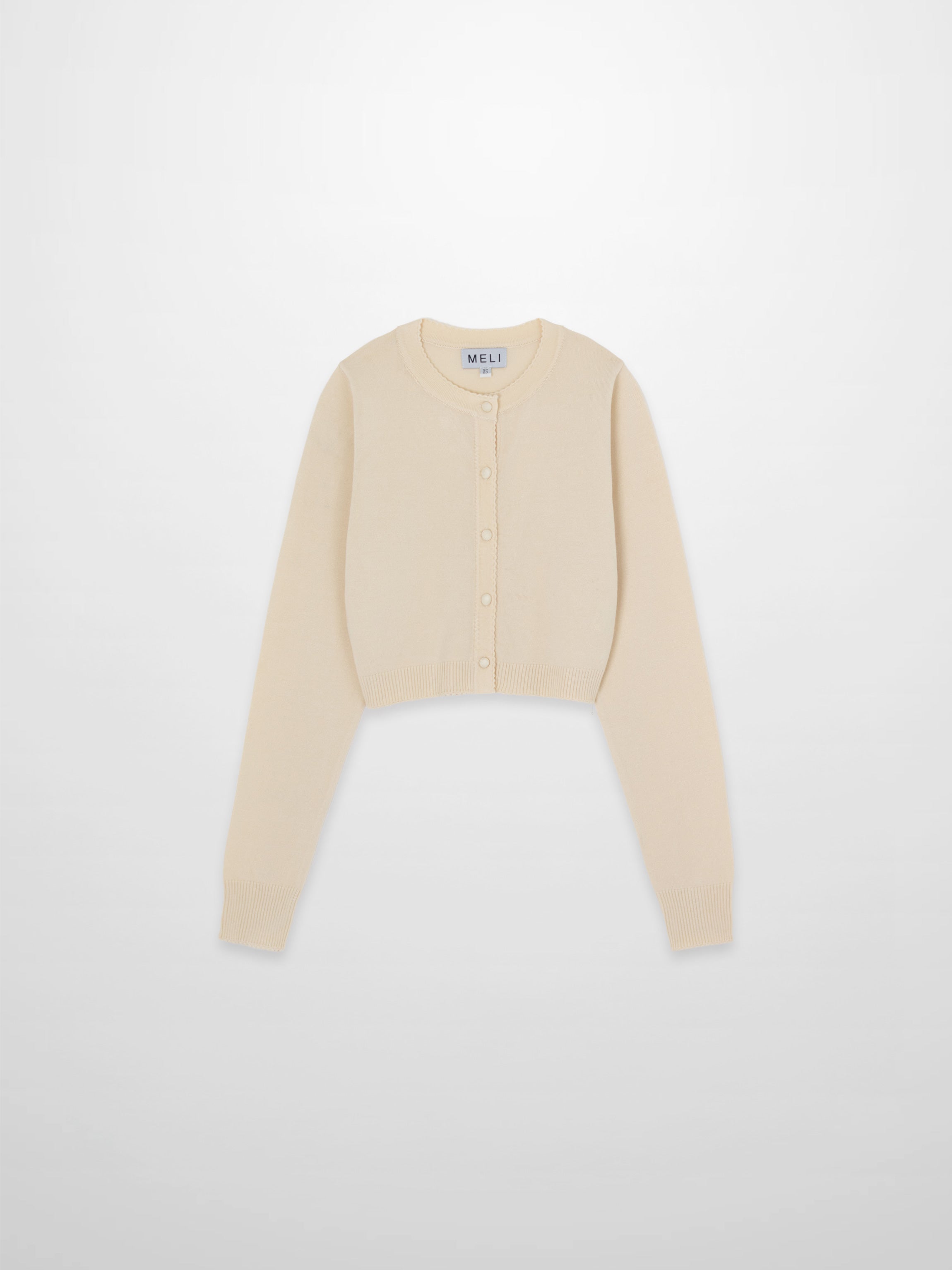 Trim Detail Crew Crop Cardigan-Ivory-0