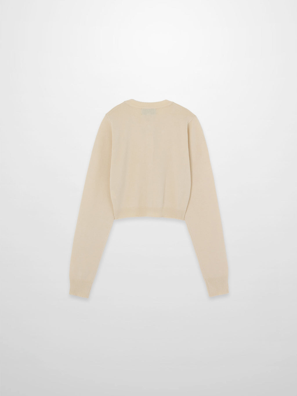 Trim Detail Crew Crop Cardigan-Ivory-1