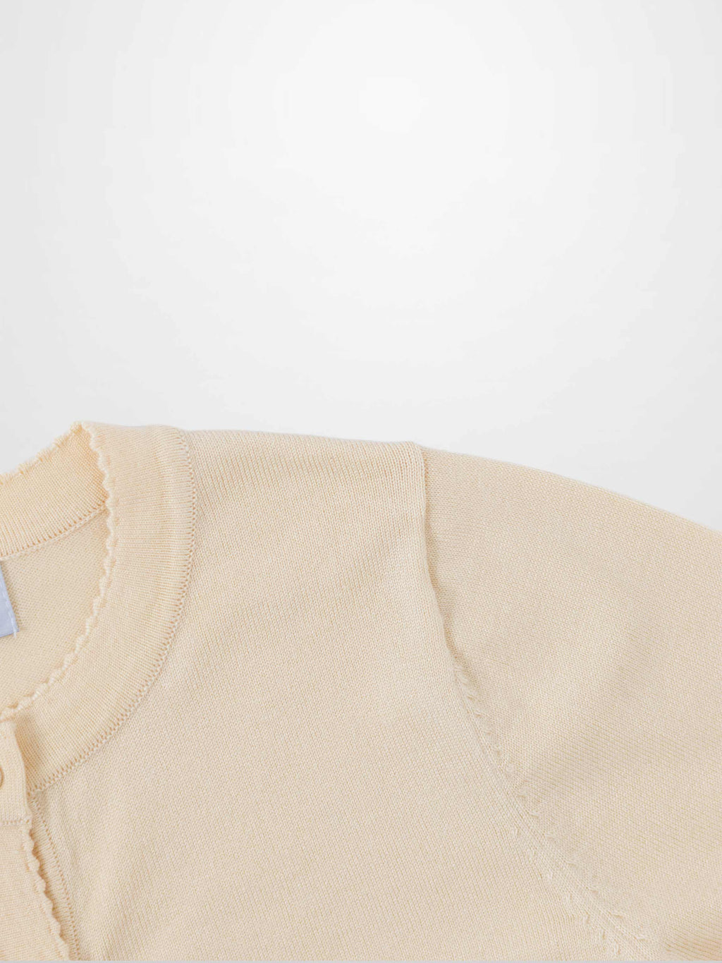 Trim Detail Crew Crop Cardigan-Ivory-3
