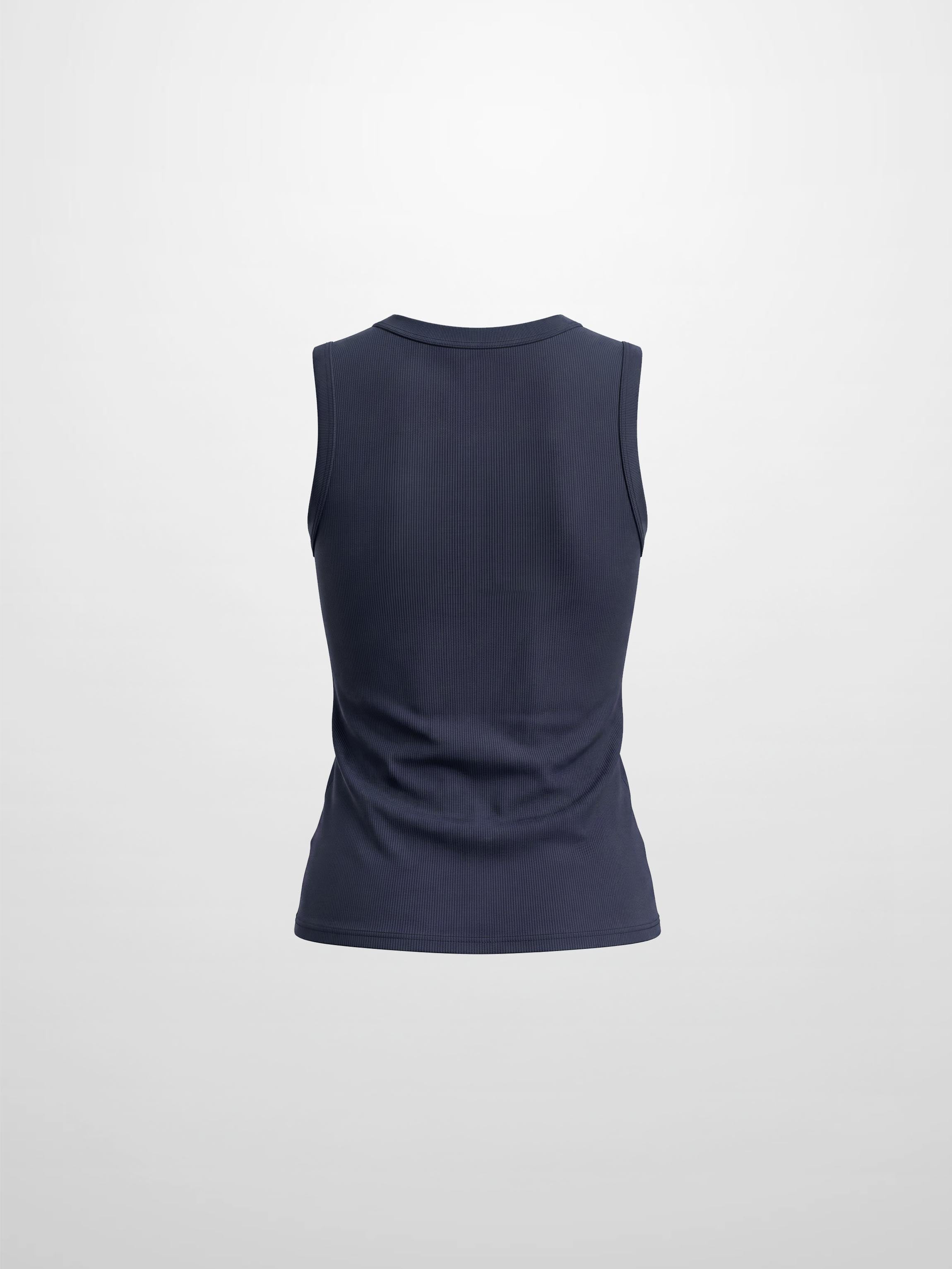 Sleeveless Basic Tee-Navy-1