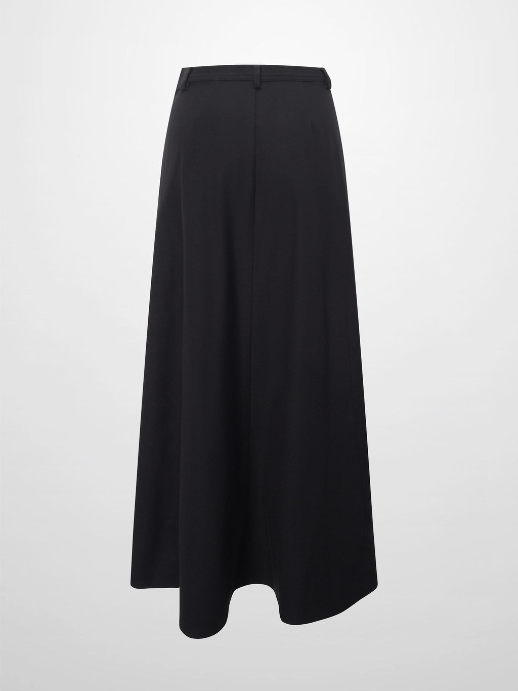 Wool Blend Yoke Skirt 37"-Black-1