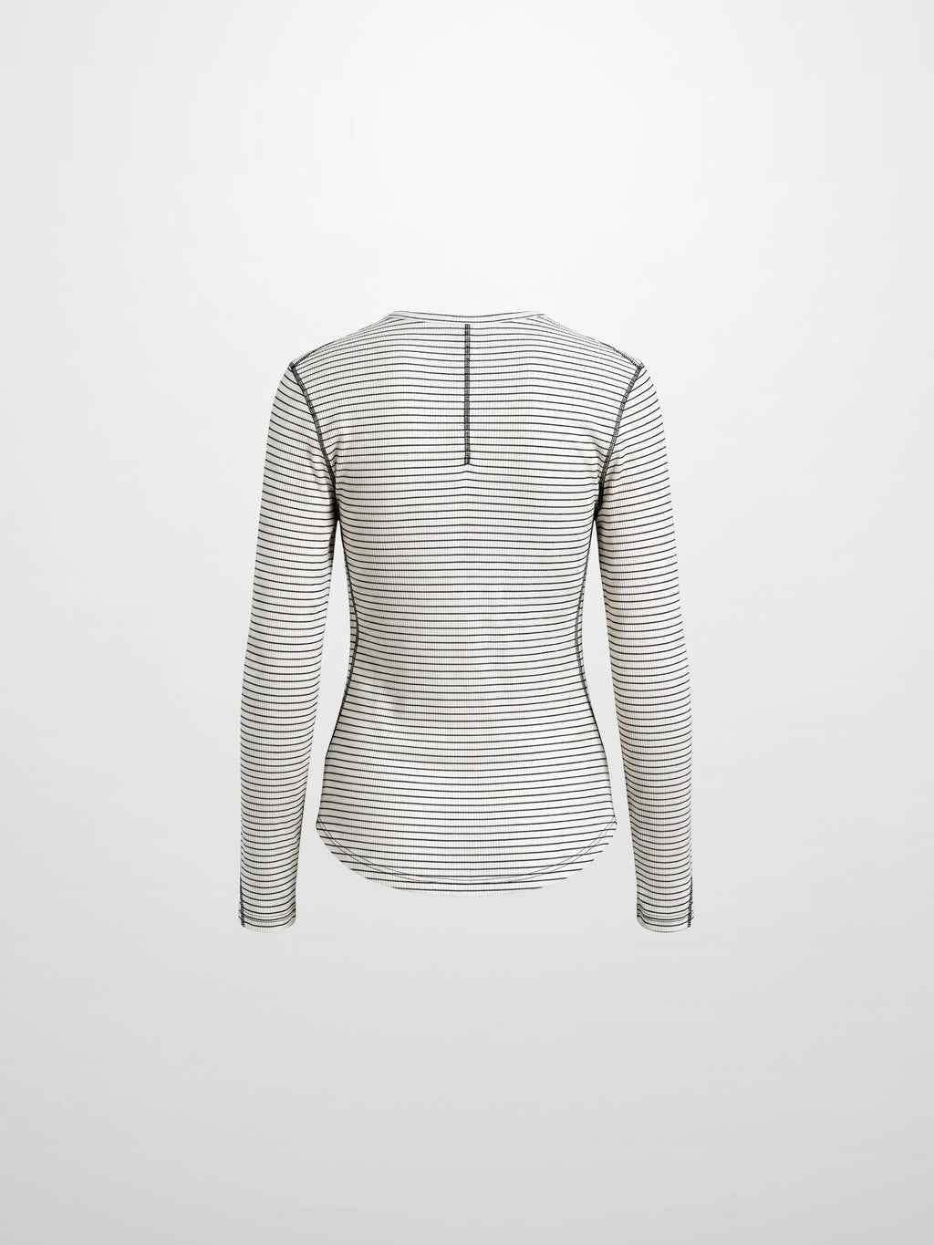 Striped Cross Stitch T-Shirt-White-2