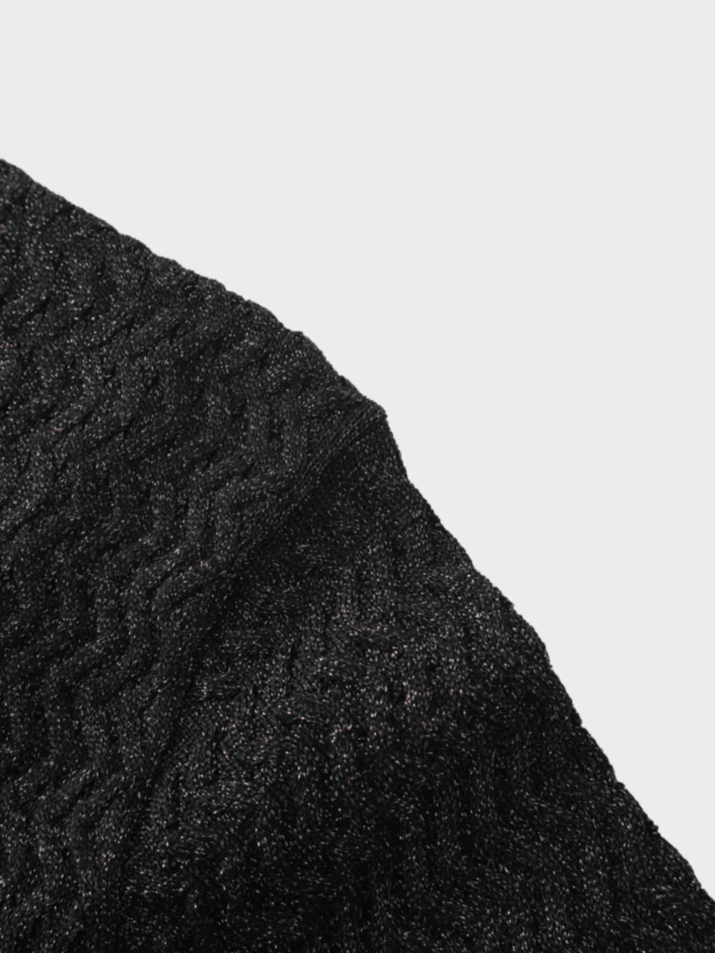 Textured Lurex Crew Sweater-Black-3