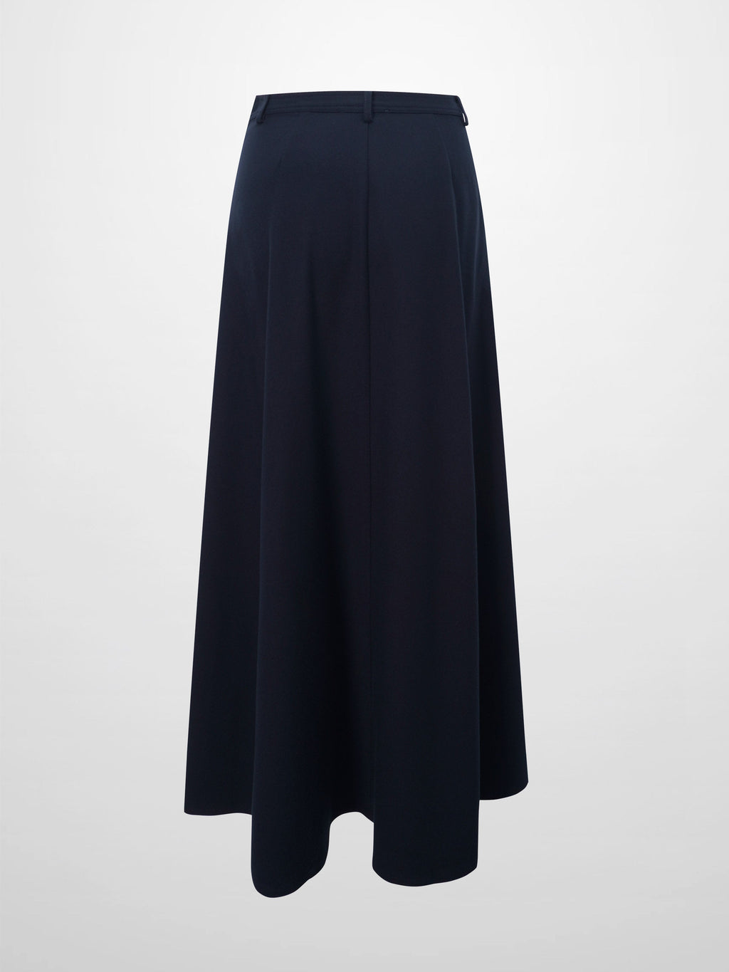Wool Blend Yoke Skirt 37"-Navy-1
