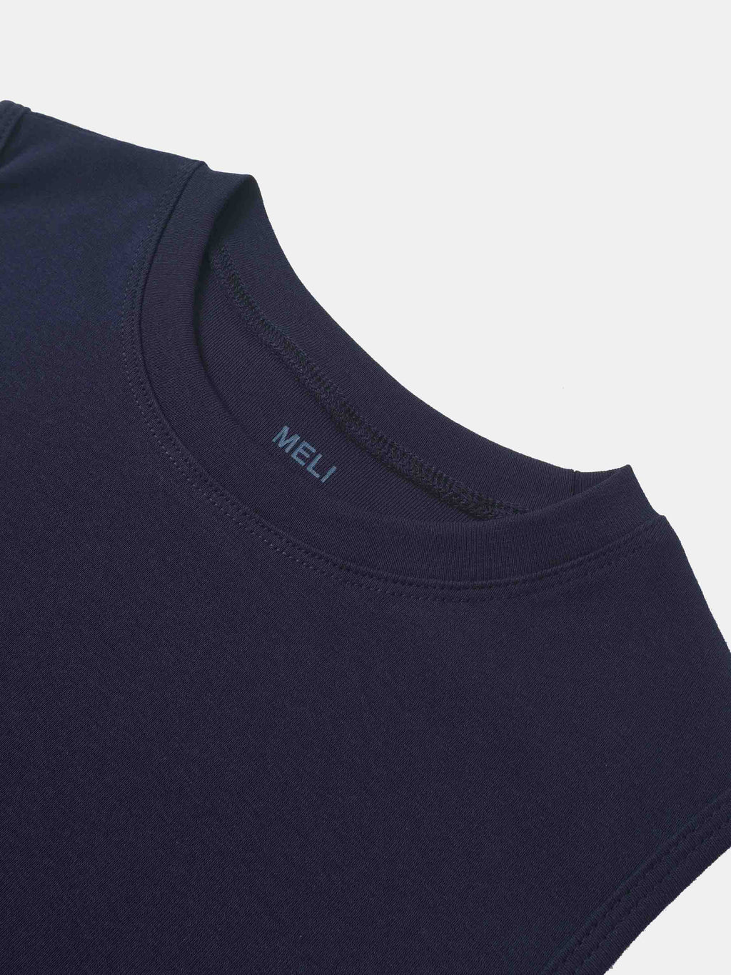 Sleeveless Basic Tee-Navy-2