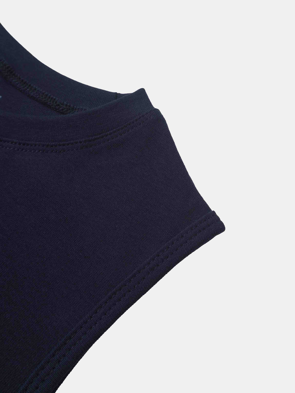 Sleeveless Basic Tee-Navy-3