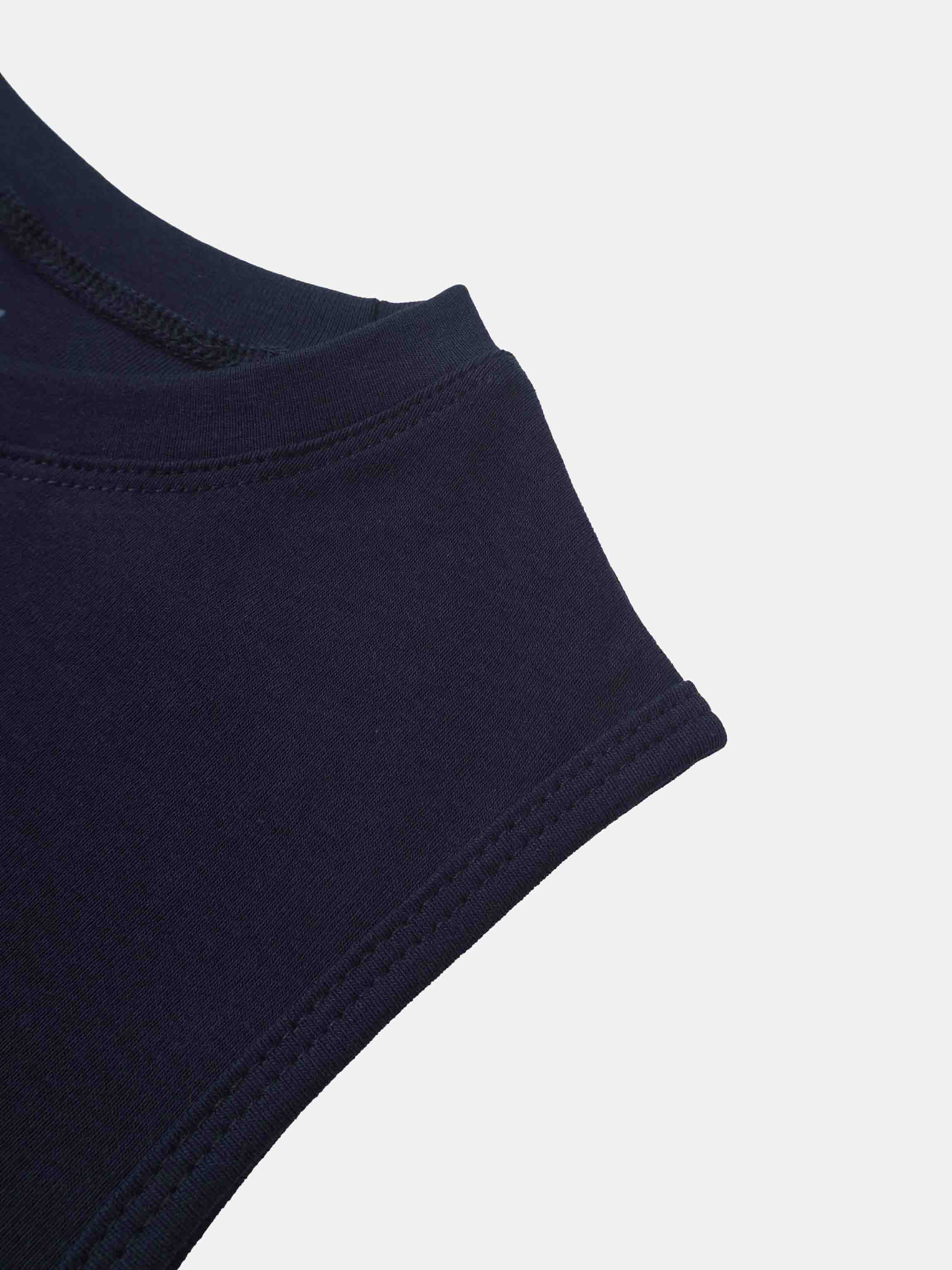 Sleeveless Basic Tee-Navy-3