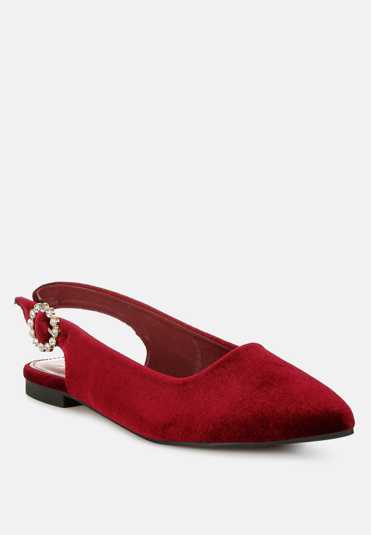 Dolan Velvet Slingback Flat Sandals-2