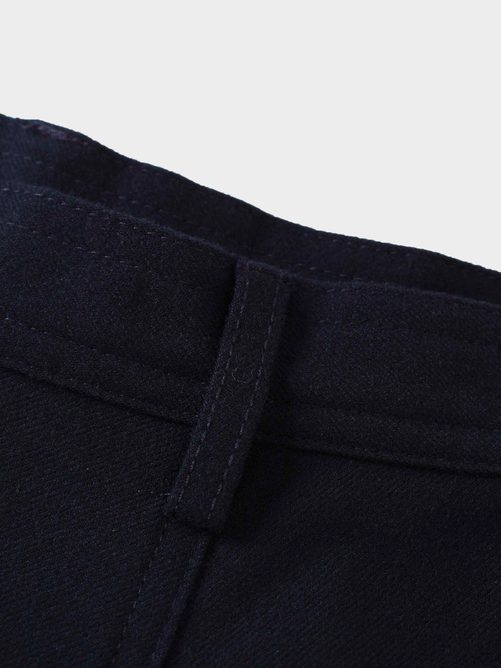 Wool Blend Yoke Skirt 37"-Navy-2