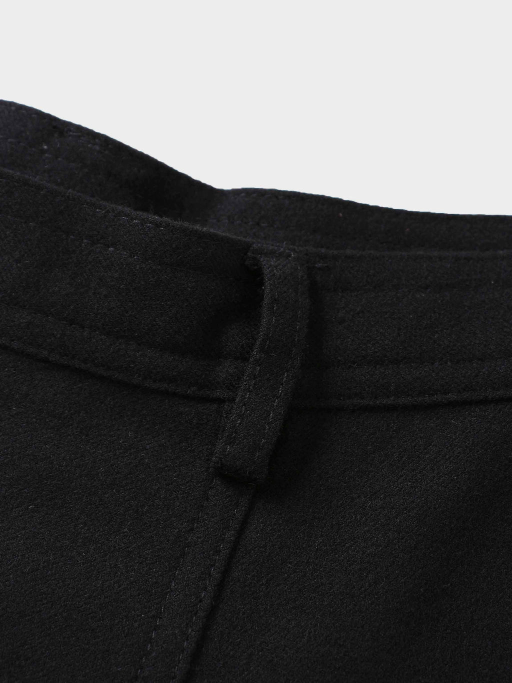 Wool Blend Yoke Skirt 37"-Black-3