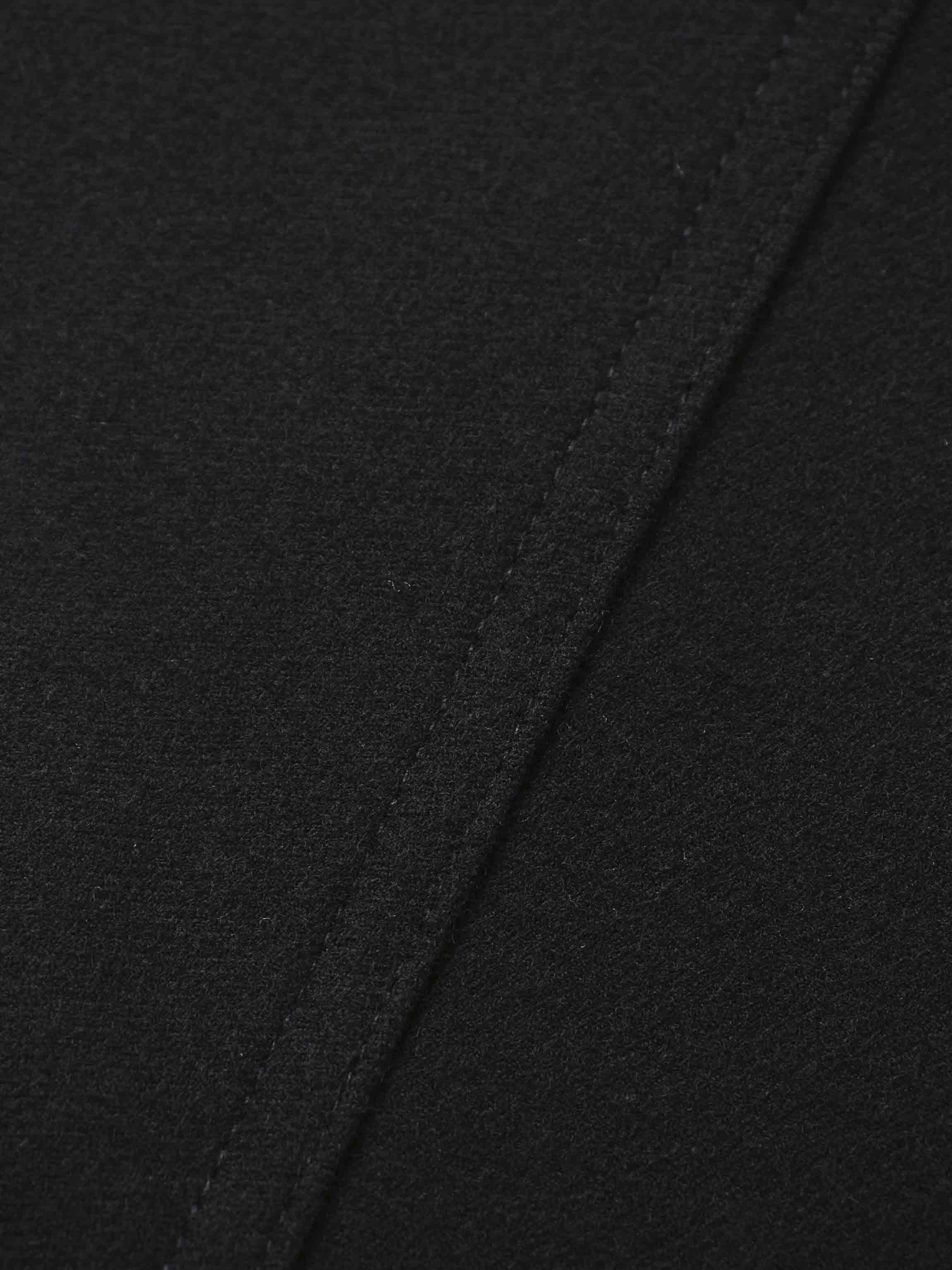 Wool Blend Yoke Skirt 37"-Black-4