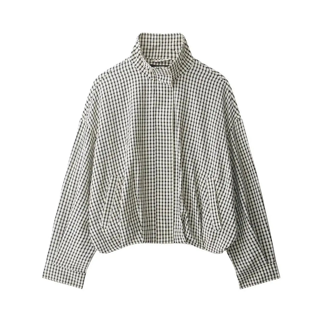 Confident Plaid Bomber Jacket