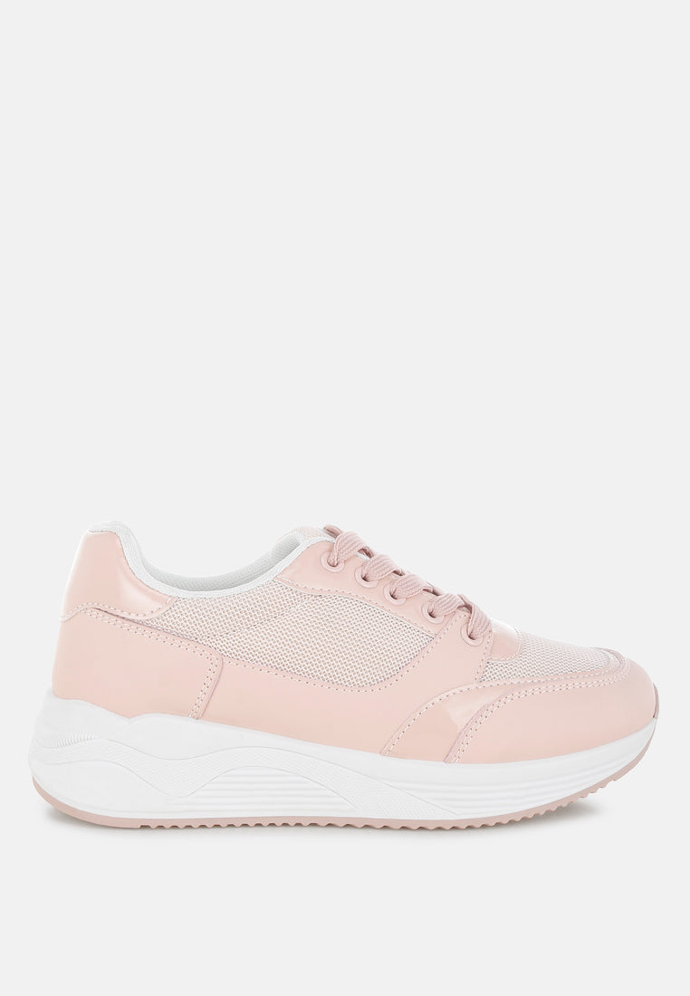 Subasa Chunky Mesh Lace Up Sneakers-5