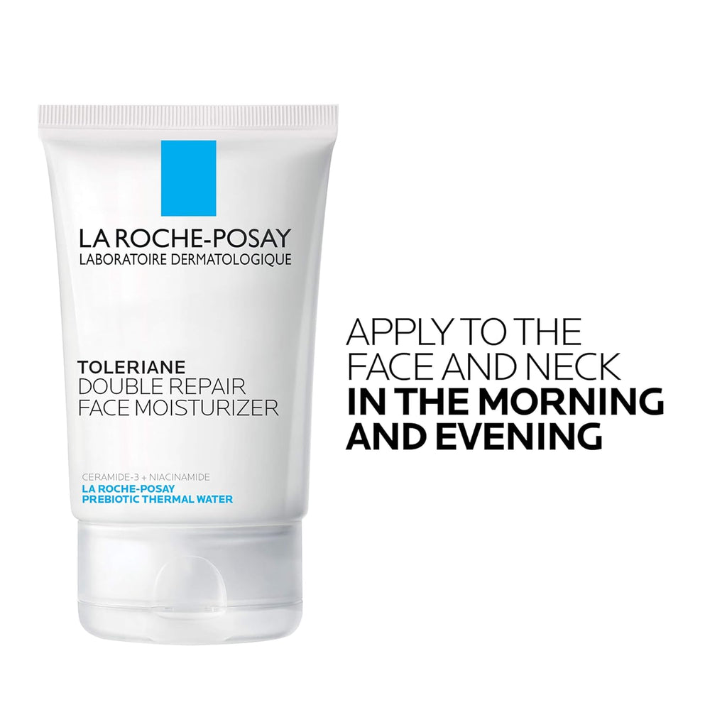 Toleriane Double Repair Face Moisturizer, Daily Moisturizer Face Cream with Ceramide and Niacinamide for All Skin Types, Oil Free, Fragrance Free