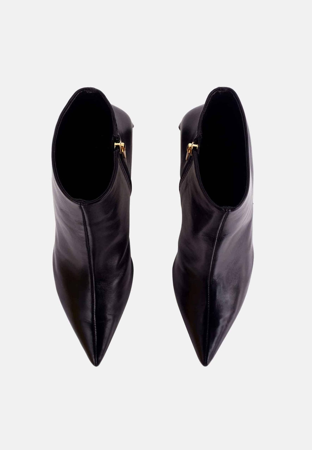 Mabea Black Sheepskin Ankle Boots – 6.4cm Pointed Block Heel-2