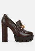 Y2K Chunky High Block Heeled Loafers-0